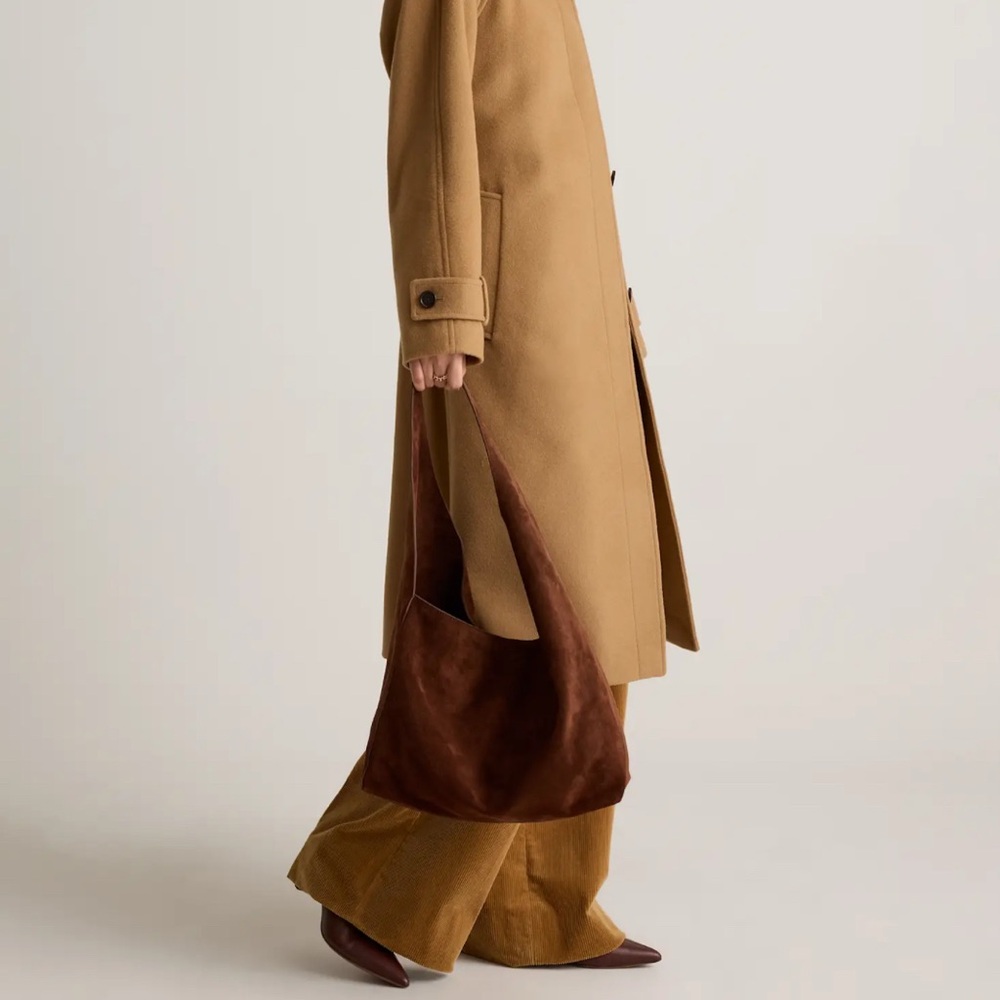 Quince | Italian Suede Slouchy Shoulder Bag